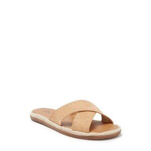 Nordstrom Rack "Phoebe" BNWOT espadrille slide sandal size 6.5 NEW tan studded